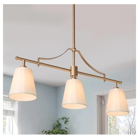 Modern 3-Light Gold Chandelier