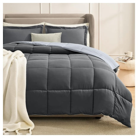 3-Piece Homelike Down Alternative Reversible Comforter Set (Full/Queen)