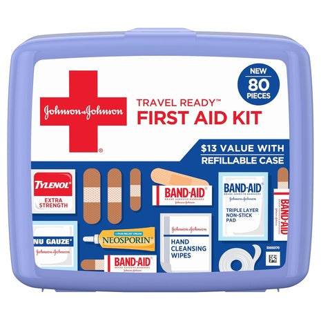 80-Piece Band-Aid Portable Emergency First Aid Kit