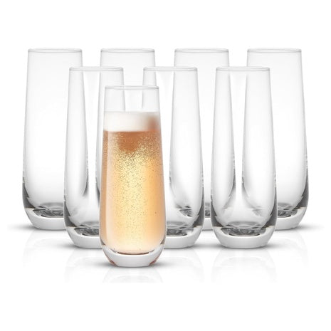 8 Stemless Champagne Flutes