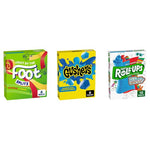 12 Rolls Fruit By The Foot Splitz, 12 Gushers Pouches, or 20 Fruit Roll-Ups