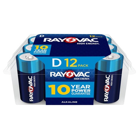 12-Pack Rayovac D Batteries + $5 Amazon Gift Card