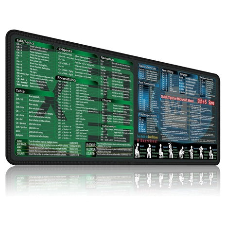 XXL Excel & Word Cheat Sheet Mousepad