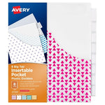 Avery 8-Tab Plastic Binder Dividers With Pockets
