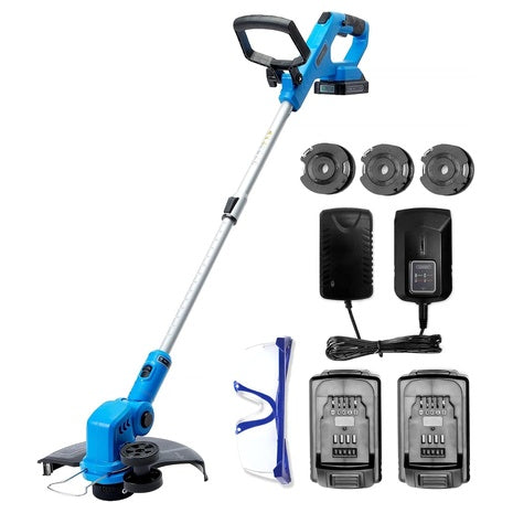 20V Cordless Weed Wacker & String Trimmer W/ 2 Batteries & Charger