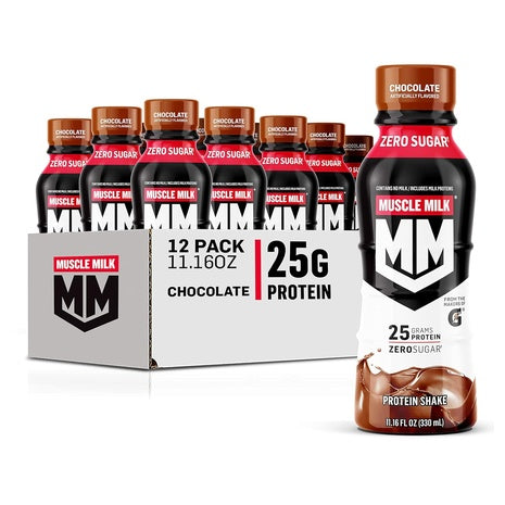 12-Pack Muscle Milk Zero Sugar Protein Shakes (OU-D)