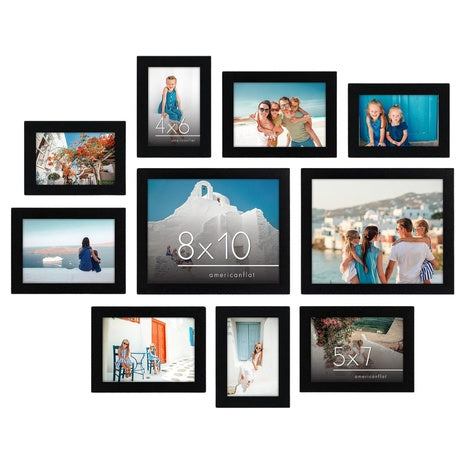 Americanflat Set Of 10 Picture Frames With Shatter-Resistant Glass