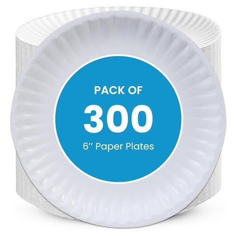 300 Disposable White Paper Plates