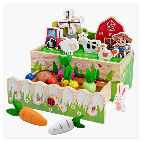 Wooden Animal Farm Montessori Shape Sorting Toy