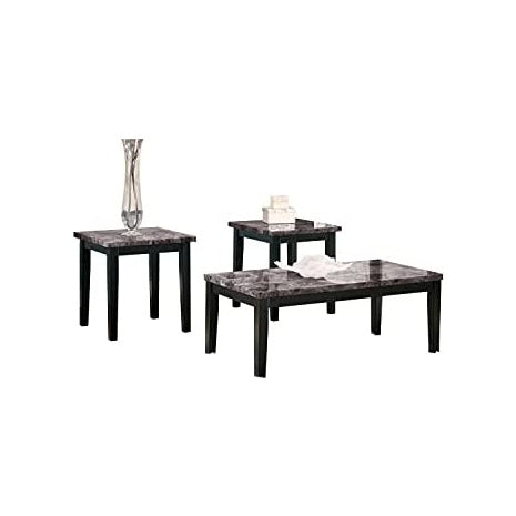 3-Piece Signature Design by Ashley Maysville Faux Marble Top Table Set