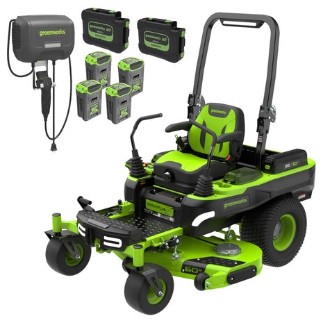 Greenworks 60V 60" MaximusZ Zero Turn Riding Lawn Mower W/ (2) 20Ah & (4) 8Ah Batteries