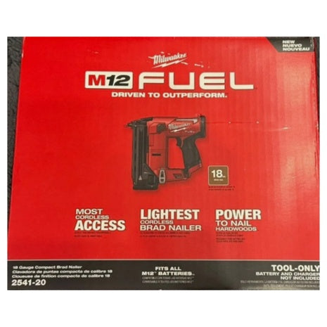 Milwaukee M12 Fuel 12V 18 Gauge Compact Brad Nailer