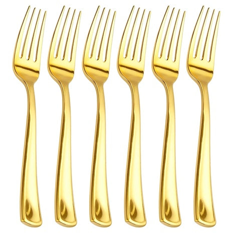 600 Heavy-Duty Gold Plastic Forks