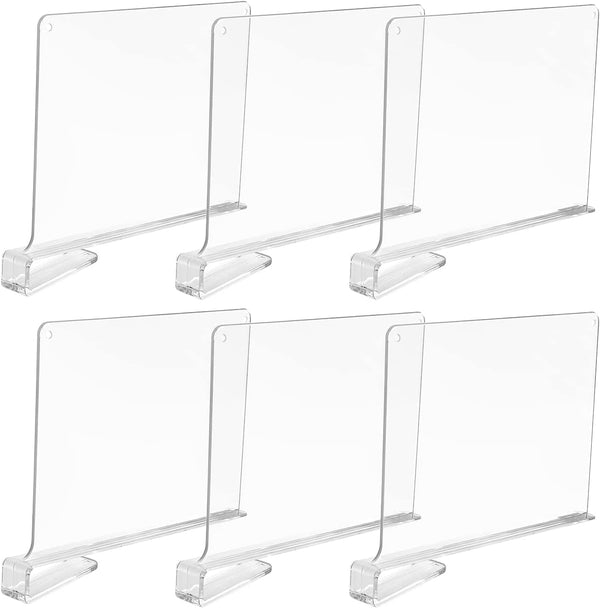 6 Acrylic Clear Closet Shelf Dividers PzDeals
