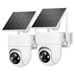 2-Pack 2K Wireless Solar Outdoor Security Cameras With 360 Deg View