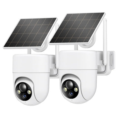 2-Pack 2K Wireless Solar Outdoor Security Cameras With 360 Deg View