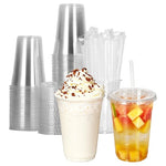 100 16oz Plastic Cups With Lids & Straws