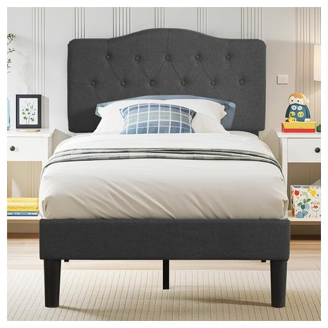 Twin Size Upholstered Platform Bed Frame