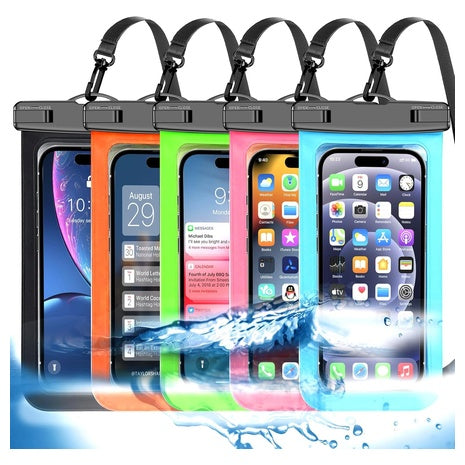 5-Pack Multicolor Universal Waterproof Phone Pouch