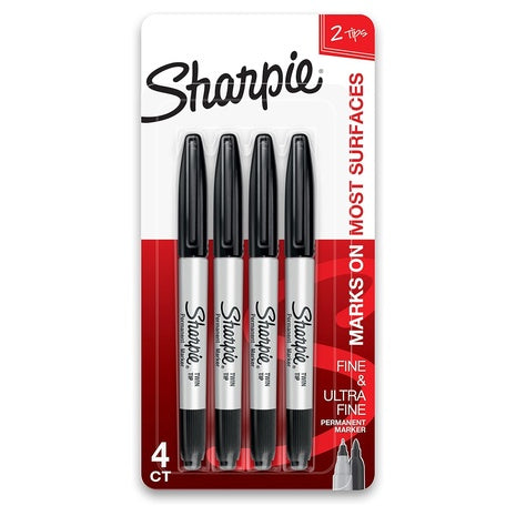 4 Sharpie Twin Tip Permanent Markers