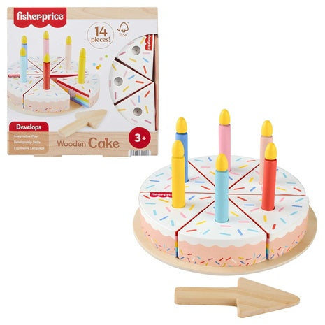 Fisher-Price Wood Pretend Play Toy Cake Set
