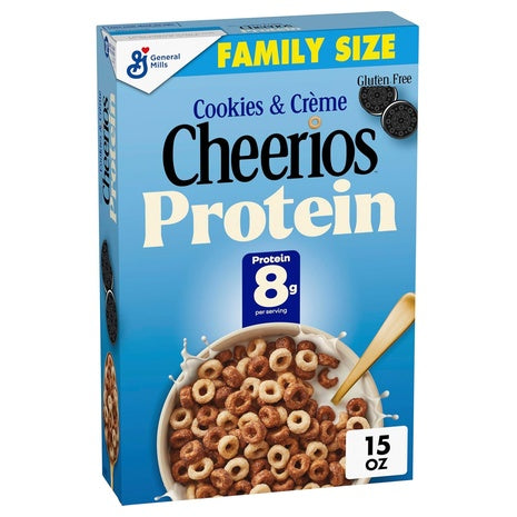 Family Size Box Cheerios Cookies & Crème Protein Cereal (15oz)