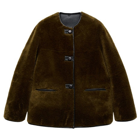 Women's Faux-Fur Coat w/ Appliqués