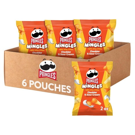 6-Pack Pringles Mingles Cheddar & Sour Cream Puffed Snacks (OU-D)