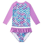 Girls Rash Guard Bathing Suit Set