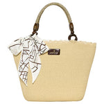 London Fog Women's Straw With Wide Braided Tote Bag