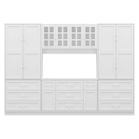 78.7" Office Storage Cabinet With 13 Shelves And 11 Drawers