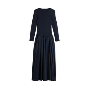 Mixed Media Drop-Waist Maxi Dress