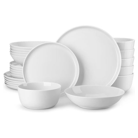 24-Piece Malacasa Gourmet Porcelain Dinnerware Sets