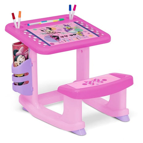Delta Children Minnie Mouse Draw & Play Desk W/ 10 Markers & Coloring Book