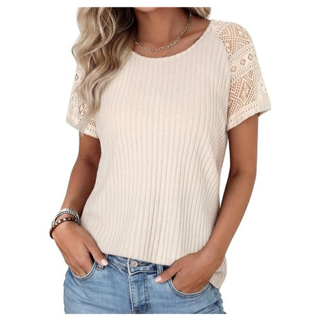 Women's Short Sleeve Summer Lace Tops Shirts (Various)