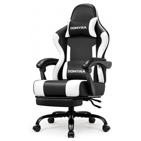 Ergonomic Lumbar Support Gaming Chair With Footstool