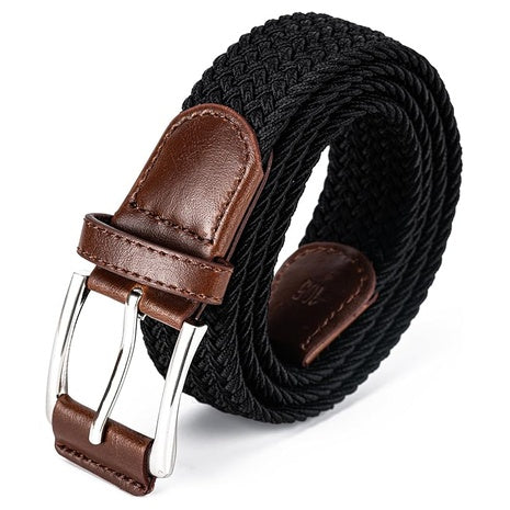 Elastic Fabric Woven Stretch Braided Mens Belt (32"-36")