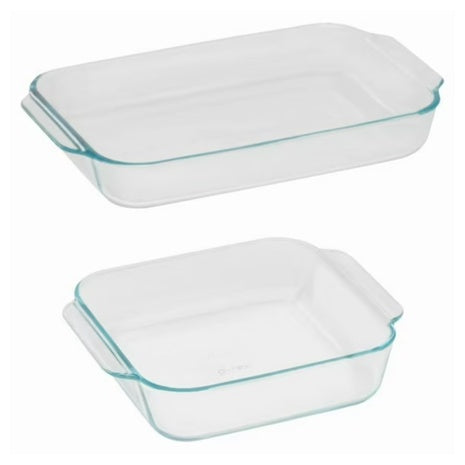 2-Piece Pyrex Basics Glass Bakeware Set Value-Pack (3-Qt Oblong & 8" Square)