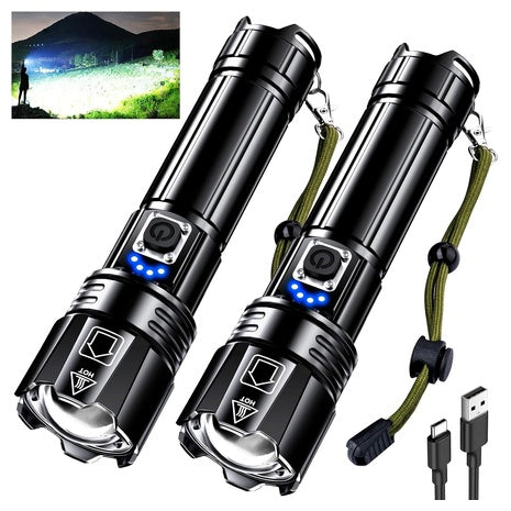2-Pack Aknear Rechargeable LED Flashlights