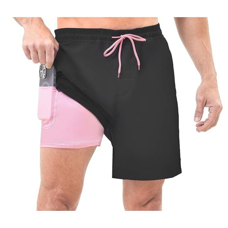 Men’s Swim Trunks With Compression Liner (4 Colors)