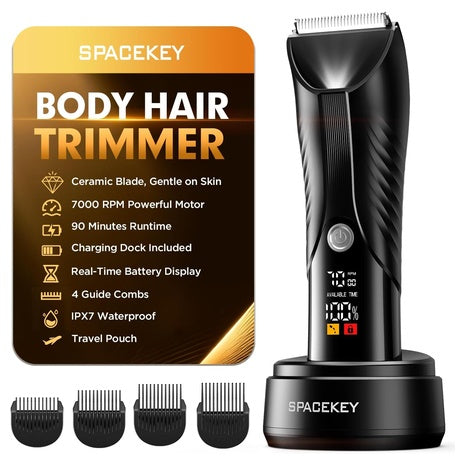 Men's Waterproof Rechargeable Wet/Dry Electric Body Hair Trimmer