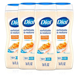 4 Bottles Dial Orange Peel & Cocoa Butter Body Wash 16oz