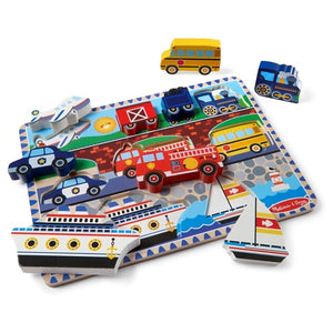Melissa & Doug Vehicles Wooden Chunky Puzzle