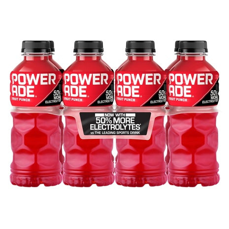 8 Bottles Of Powerade Fruit Punch Or Grape