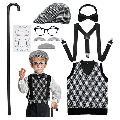Kids Grandpa Costume Set
