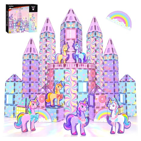 100 Piece Unicorn Magnetic Building Tiles