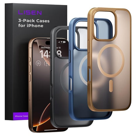 3-Pack Lisen iPhone 16 MagSafe Cases