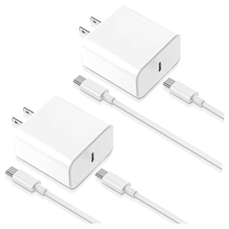 2 33W USB-C Fast Chargers With Cables
