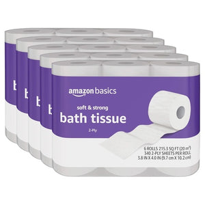 30 Ultra Rolls = 120 Regular Rolls Amazon Basics Soft and Strong 2-Ply Toilet Paper