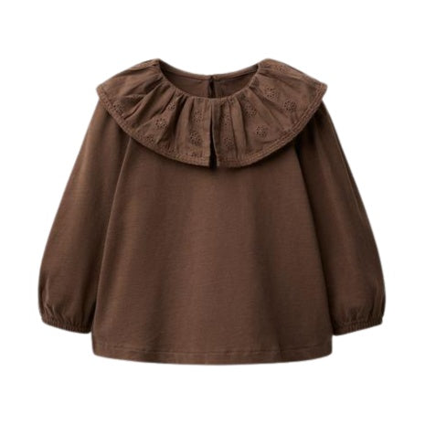 Girls' Embroidered Peter Pan Collar Shirt